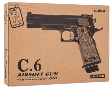 МЕТАЛЛИЧЕСКИЙ ПИСТОЛЕТ C6 COLT ASG РЕПЛИКА 6 ММ ШАРЫ