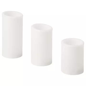 IKEA świeca bryłowa ADELLOVTRAD biały LED 3szt