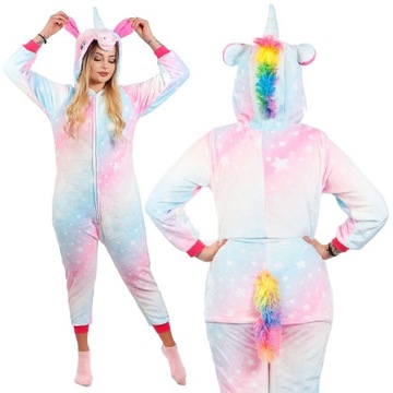 JEDNOROŻEC PIŻAMA KIGURUMI R.M KOMBINEZON PRZEBRANIE ONESIE JEDNOCZĘŚCIOWA