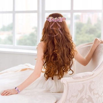 венок на голову, 1 повязка для волос с белыми цветами