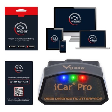 Interfejs Diagnostyczny OBD2 Vgate iCar Pro Bluetooth 4.0 + SDPROG PL kod