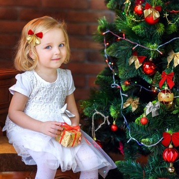 БАНТЫ 12ШТ КРАСНЫЕ БЛЕСТЯЩИЕ ДЕКОРАТИВНЫЕ БАНТЫ ДЛЯ РОЖДЕСТВЕНСКОЙ ЕЛКИ