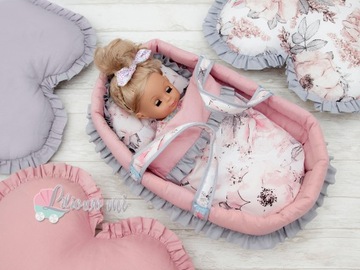 NOSIDEŁKO 45cm z POŚCIELĄ dla lalek ( BEZ LALKI )