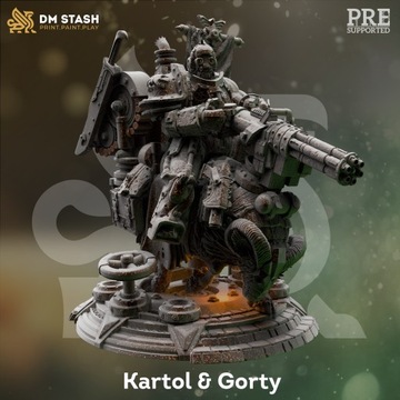 Kartol & Gorty Steampunk Duo Figurka 12k + Podstawa do DND D&D druk 3D RPG