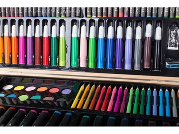 Художественный набор, чемоданчик для рисования, 188 шт.