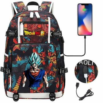 Fashion backpackHot Dragon Ball plecak USB Boy Gir