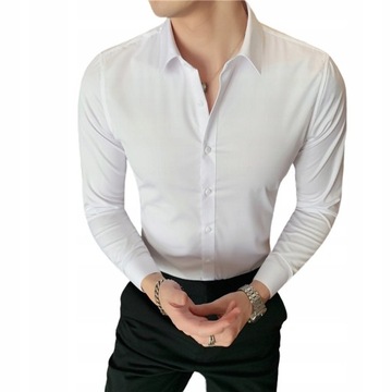 Мужская рубашка Desire Slim элегантная модная белая