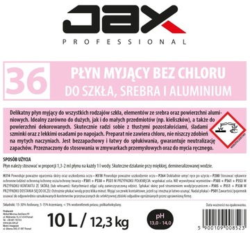 Jax Professional 36 5L - BEZ CHLORU DO SZKŁA, SREBRA I ALUMINIUM DELIKATNY