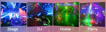 8 OBIEKTYWÓW PARTY LIGHTS DJ DISCO LIGHTS
