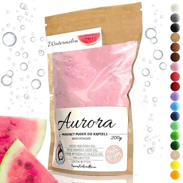 Sól MUSUJĄCY PUDER DO KĄPIELI o zapachu ARBUZA różowy barwiący wodę kula