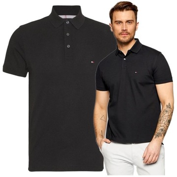 czarna polowka meska tommy hilfiger koszulka polo meska PREMIUM r.L