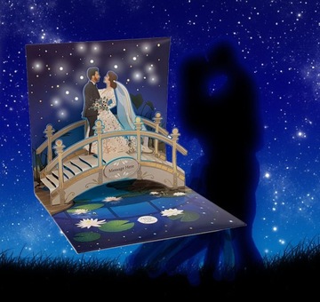 3D свадебная открытка со светом, свадебный подарок