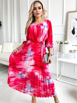 SUKIENKA DAMSKA midi modna stylowa ombre PRINT wesele