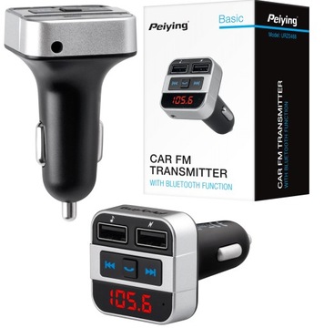 TRANSMITER FM ŁADOWARKA AUX BT USB 12/24V PEIYING