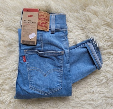 rurki LEVI'S Mile High Super Skinny W25 L30 XS 34 jasne