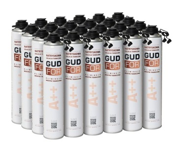 Pianka PUR do ociepleń izolacja 850ml + 72 dysze do natrysku GUDFOR A++