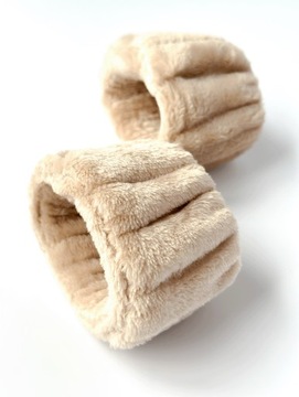 СПА-БРАСЛЕТЫ ДЛЯ УХОДА ЗА ЛИЦОМ, ПЛЮШЕВЫЕ, БЕЖЕВЫЕ, 2 ШТ.