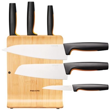 FISKARS FF Zestaw 3 noży w bloku bambus 1057553