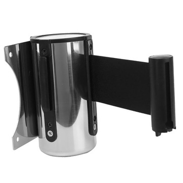 Queue Belt Retractable Ribbon Stanchion Queue Barrier Retractable 3m Black