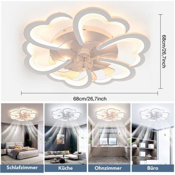 Светодиод 85 Вт потолка с пилотом фанатов, затемненной люстры