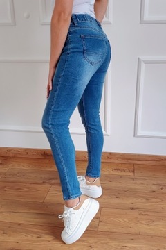 BS03 Spodnie Jeansy Zapinane GUMKA w pasie Wyszczuplające 38 / M
