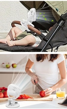 Беспроводной зажим для вентилятора Автомобильный поворотный вентилятор Автомобильный мощный USB