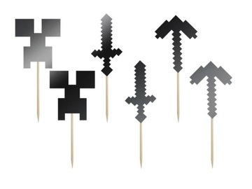 Pikery minecraft, minecraft, piksele, 6 szt.