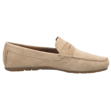 Buty Mokasyny Męskie Tommy Hilfiger Casual Suede Driver Beige Beżowe