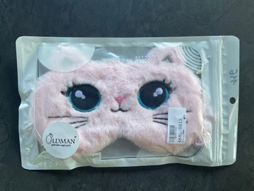 МАСКА ДЛЯ СНА ДЛЯ ГЛАЗ РАССЛАБЛЕНИЕ OLDMAN CAT НА Резинка ПЛЮШ РОЗОВЫЙ