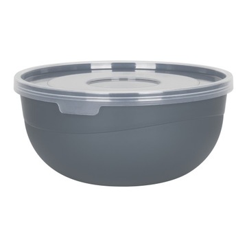 МИСКА КУХОННАЯ ПЛАСТИКОВАЯ ДЛЯ ЕДЫ С КРЫШКОЙ 0.7Л 14СМ C СЕРАЯ