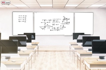 Доска триптих школьная 100х200/400 сухостираемая магнитная белая