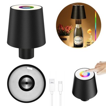 LAMPKA BUTELKĘ DOTYKOWA RGB RETRO DEKORACJA BARU