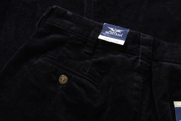 MONTANA czarne spodnie męskie sztruksy comfort fit W30 L34