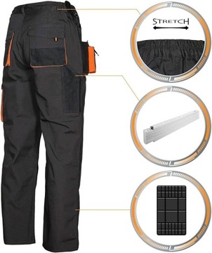 Рабочие брюки STRONG CLASSIC ORANGE, УСИЛЕННЫЕ OXFORD600, БЕЗ ОГРАНИЧЕНИЯ