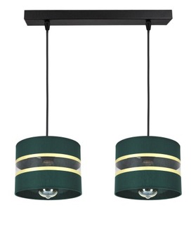 LAMPA WISZĄCA ŻYRANDOL PLAFON ZIELONY + ZŁOTO LED