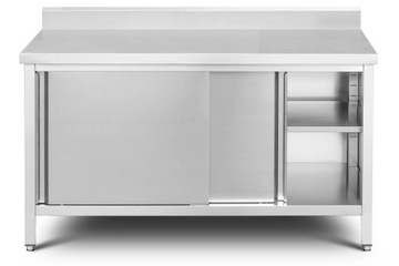 SZAFKA + STÓŁ ROBOCZY STAL NIERDZEWNA INOX 1500 MM