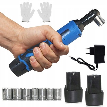 ЭЛЕКТРИЧЕСКИЙ КЛЮЧ, БЕСПРОВОДНАЯ УДАРНАЯ ТРЕЩОТКА 12 В + 2 АККУМУЛЯТОРА + 7 РАЗЪЕМОВ