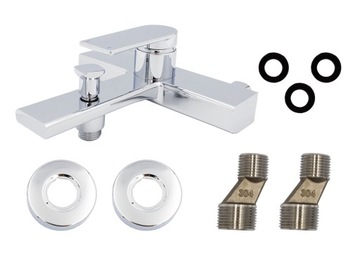 СМЕСИТЕЛЬ ДЛЯ ВАННЫ ROSSA ХРОМ, ДЛИННЫЙ ИЗЛИК, ЛЕНТА