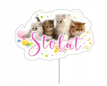 Topper STO LAT KOTKI KOT Zwierze Dekoracja na tort