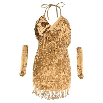 Золотая юбка для бальных танцев, самбы, танго, латиноамериканской вечеринки