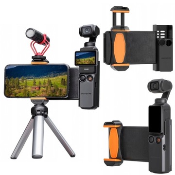 Mocowanie Uchwyt na DJI Osmo Pocket 3 do Telefonu Telefon + ISO + Schowek