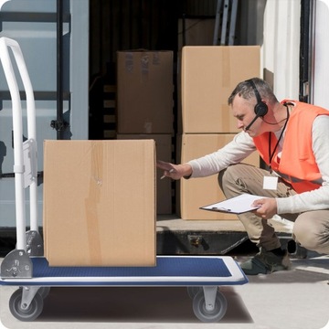 WÓZEK MAGAZYNOWY SKŁADANY TRANSPORTOWY TOWAROWY PLATFORMOWY 300kg RĘCZNY