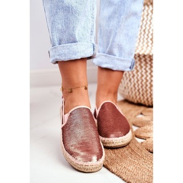 Różowe Tkanina Buty Espadryle Big Star r.36