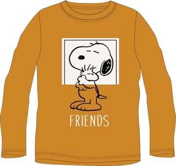 SNOOPY БЛУЗКА С ДЛИННЫМ РУКАВОМ хлопок для мальчиков КОРИЧНЕВАЯ 110 R702C