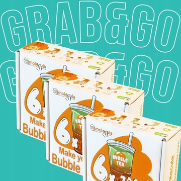 BUBBLE TEA - ZESTAW KUBKI SŁOMKI na 6x700ml JAGODA AGREST CYTRYNA TRUSKAWKA