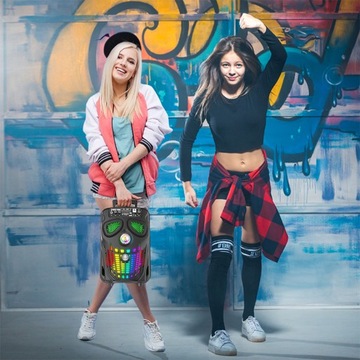 БЕСПРОВОДНОЙ ПОРТАТИВНЫЙ ДИНАМИК КАРАОКЕ BLUETOOTH РАДИО МИКРОФОН СВЕТОДИОД USB