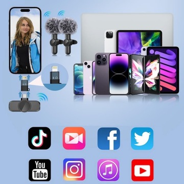 ПЕТЛИЧНЫЙ БЕСПРОВОДНОЙ МИКРОФОН МИНИ-МИКРОФОН ДЛЯ СМАРТФОНА, ЧЕРНЫЙ