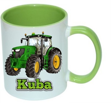 KUBEK ZIELONY TRAKTOR FARMING CIĄGNIK Z IMIENIEM