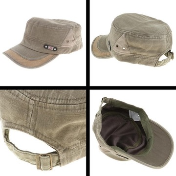 Кадетская хлопковая военная плоская кепка с регулируемой кепкой