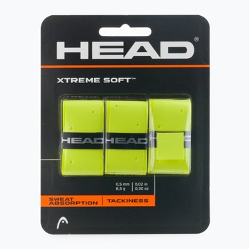 Накладки для теннисных ракеток HEAD Xtremesoft Grip Overwrap, 3 шт., желтые.